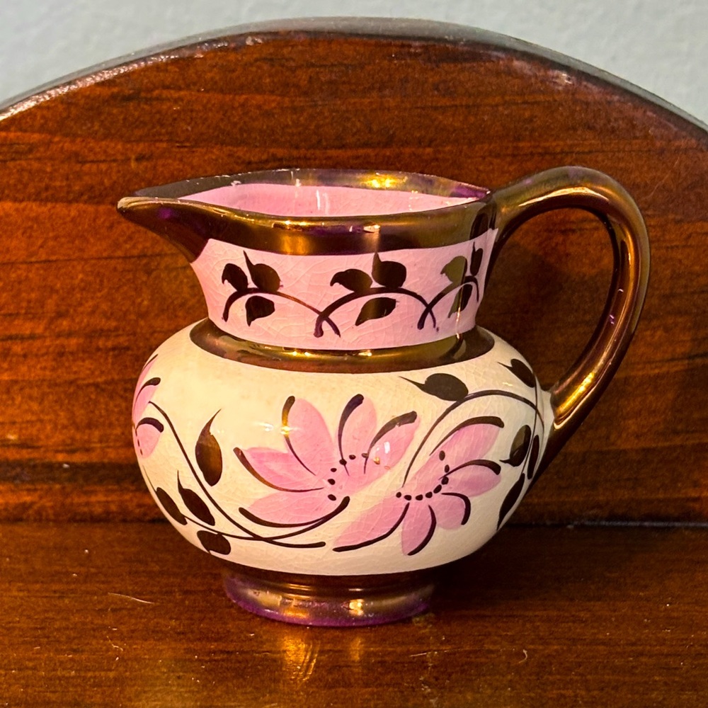Vintage Miniature Lancaster & Sandland Hanley England  Bronze Lustre Creamer